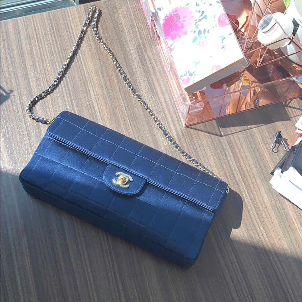 SOLD!!!!!! Authentic Chanel Bag in Navy Satin
